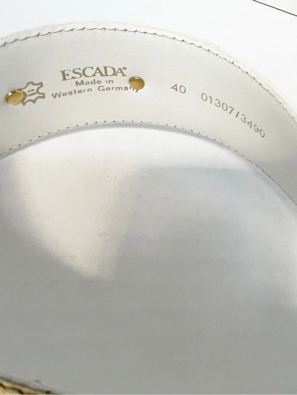 Vintage Escada Star Charm Studded Wide Gold Belt Sz 40